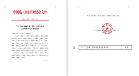 16星！冶建公司履約能力和信用表現(xiàn)良好
